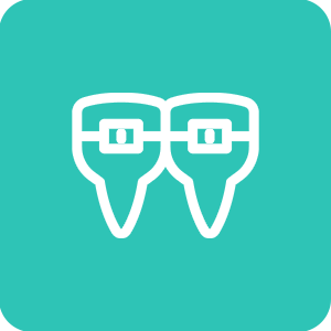 Braces icon representing orthodontic treatment services at Dr. Mohamed Sharshera’s dental center in Dubai.